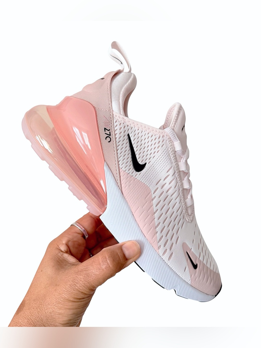 Nike Air Max 270 Women’s Light Soft Pink and Black Sneakers - Picture 2 of 7